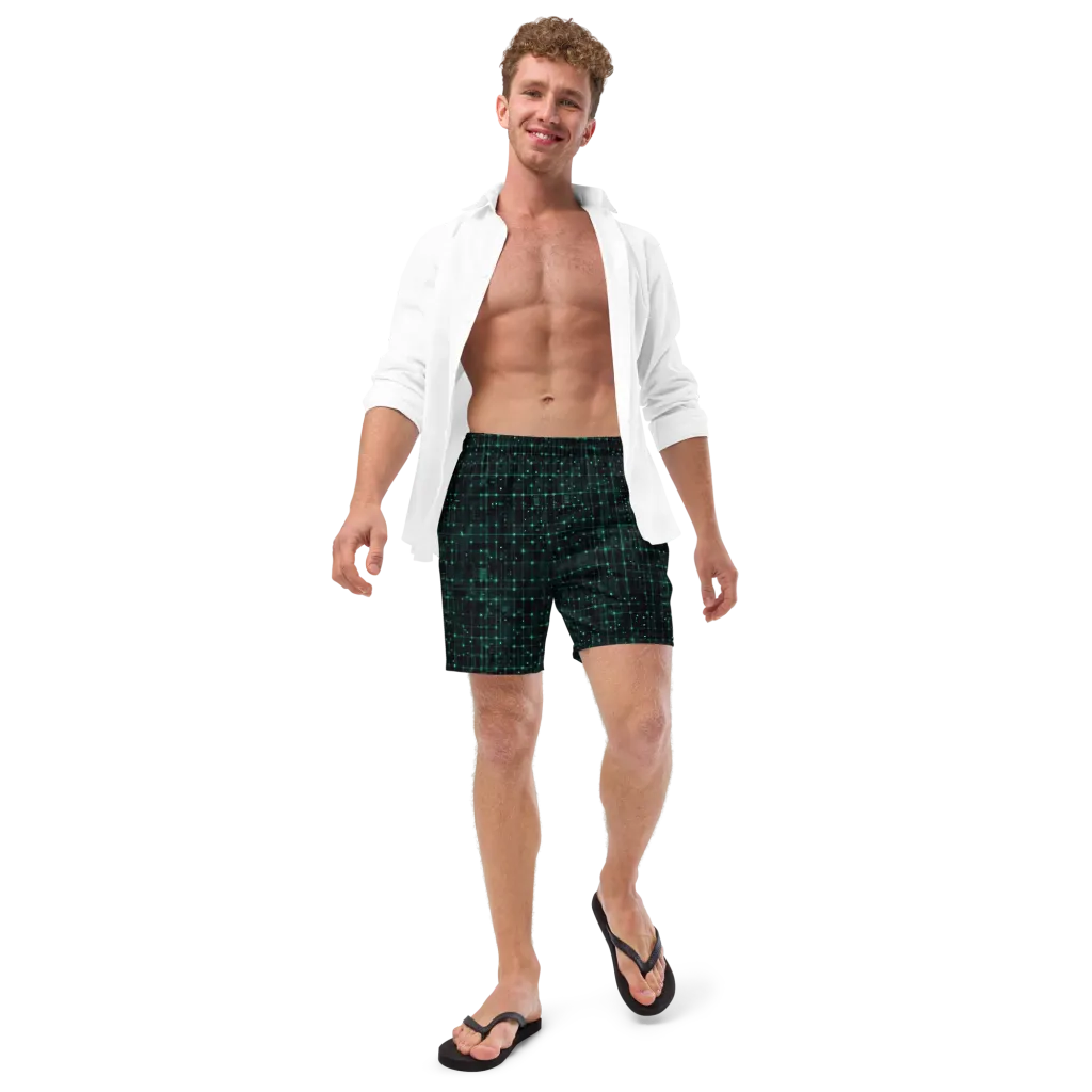Neon Matrix on Swim Trunks — Front