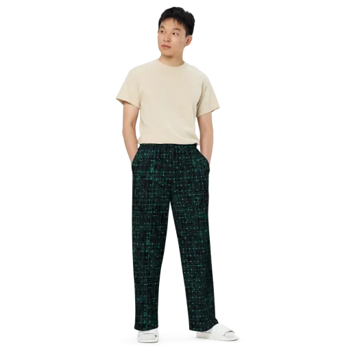 Neon Matrix on a Wide-Leg Pants