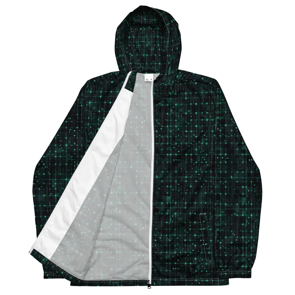 Neon Matrix on Men's Windbreaker — Front