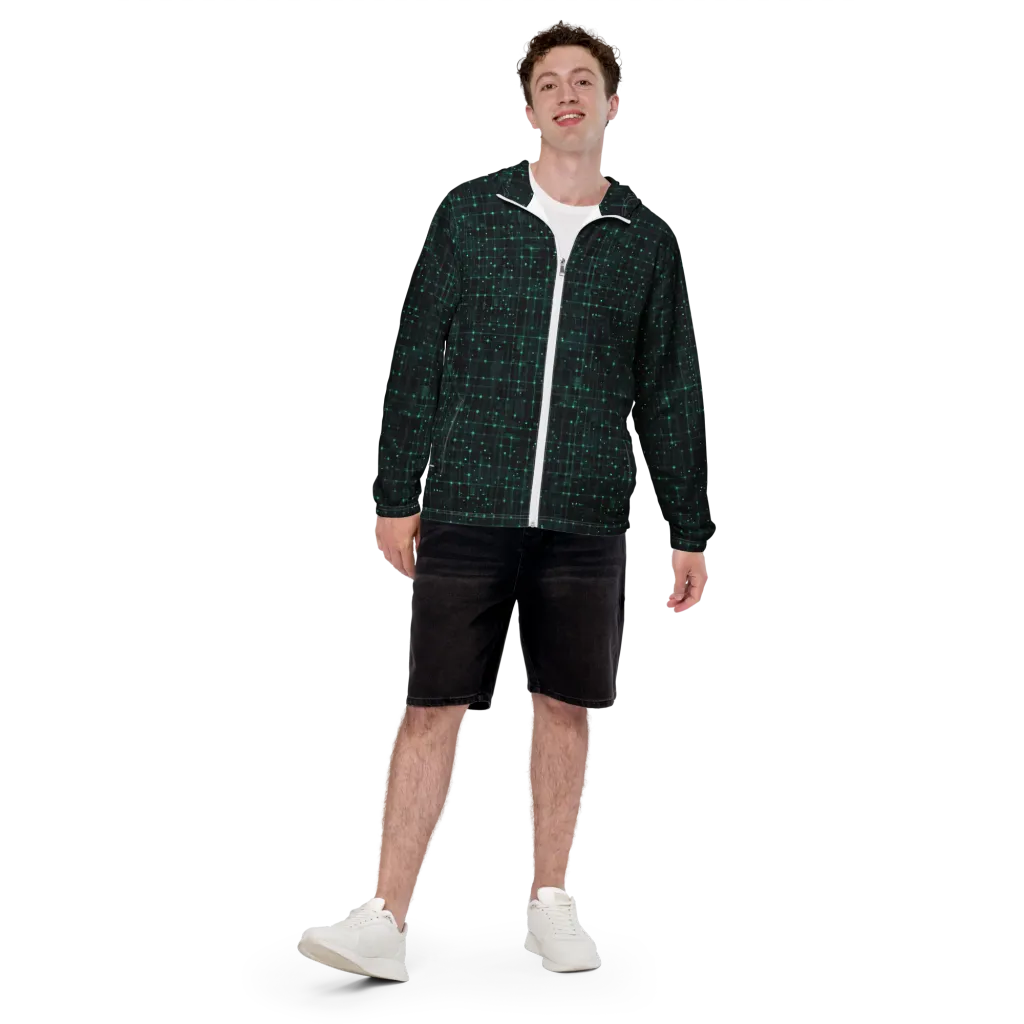 Neon Matrix on Men's Windbreaker — Front