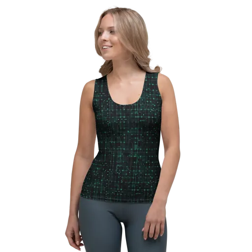 Neon Matrix on a Women's Tank Top