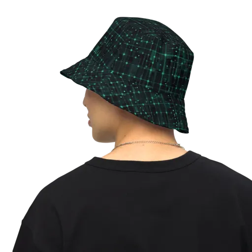 Neon Matrix on a Reversible Bucket Hat