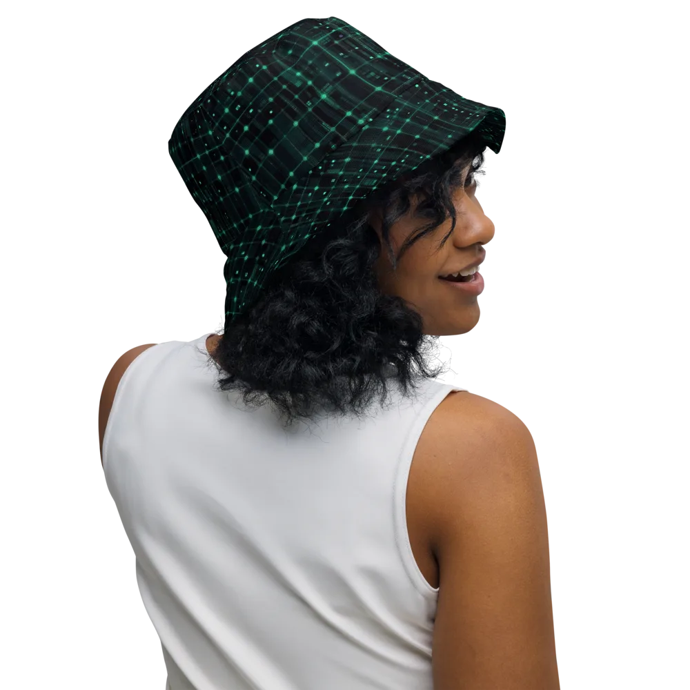 Neon Matrix on Reversible Bucket Hat — Right Outside