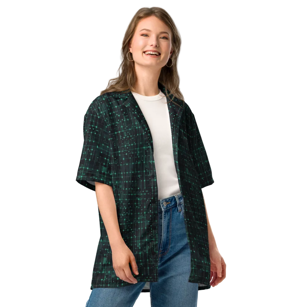 Neon Matrix on Button Shirt — Front