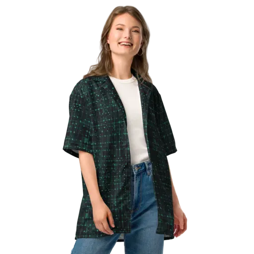 Neon Matrix on a Button Shirt