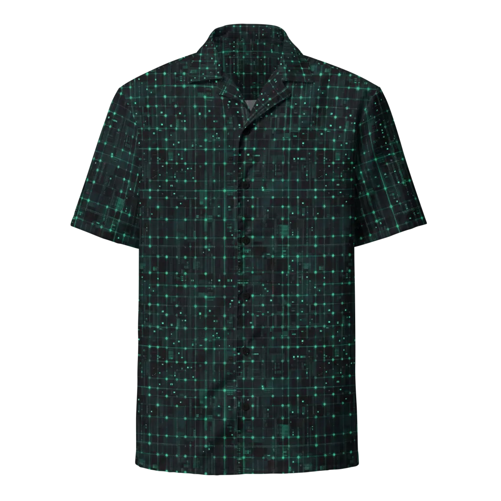 Neon Matrix on Button Shirt — Front