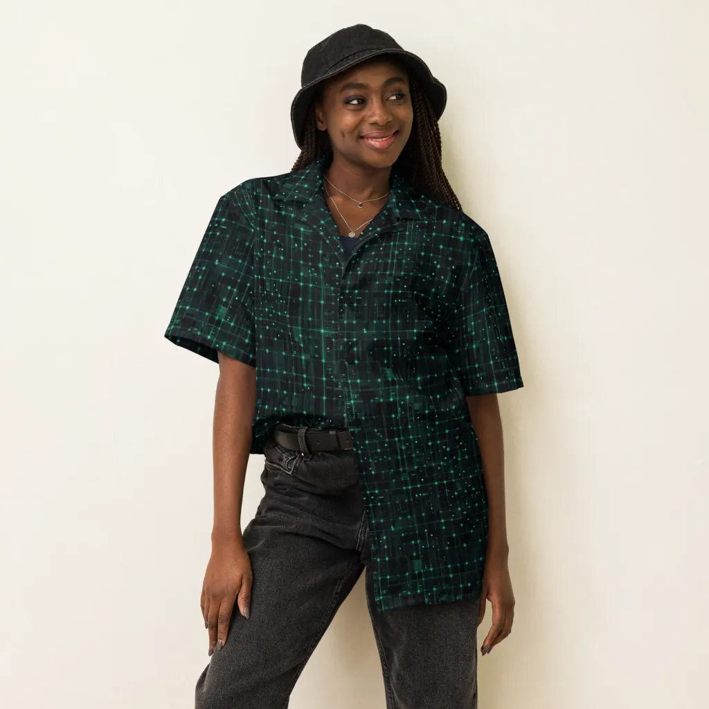 Neon Matrix on Button Shirt — Front