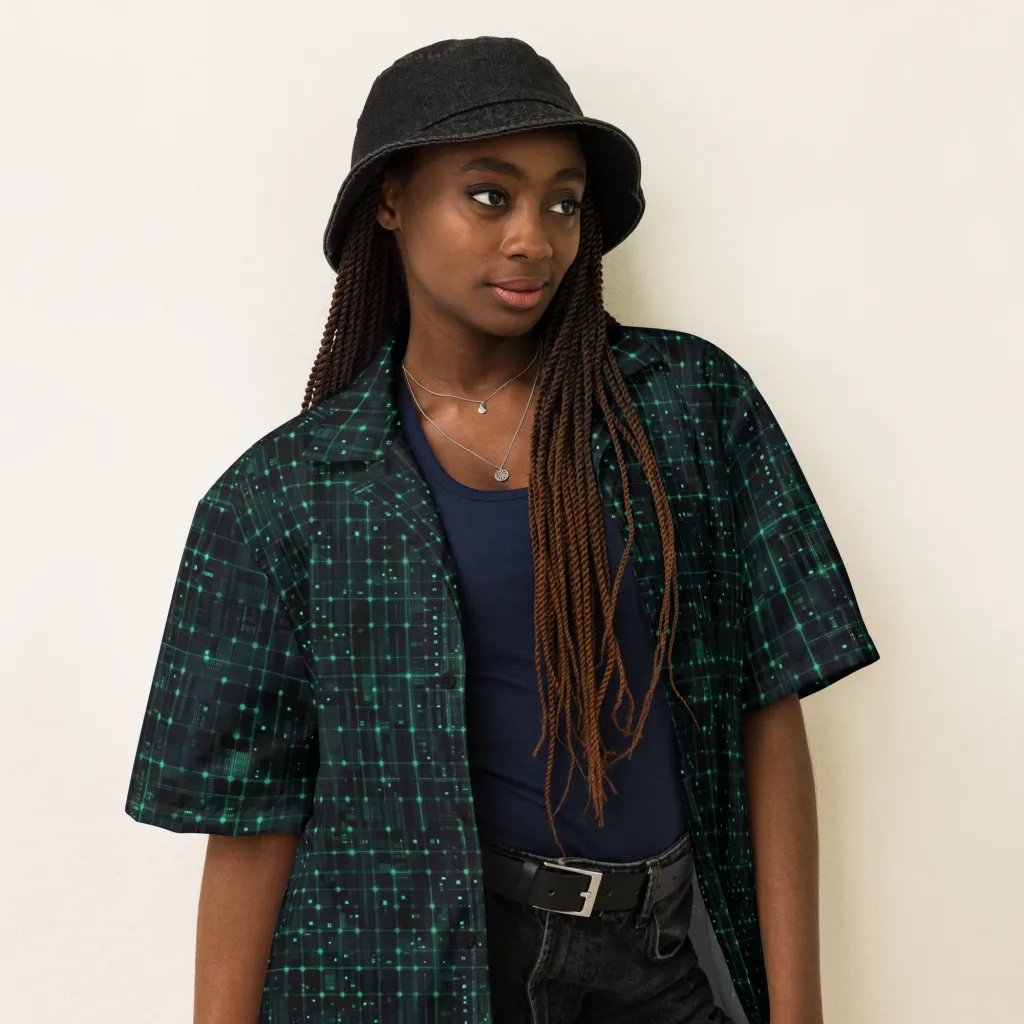 Neon Matrix on Button Shirt — Right Front