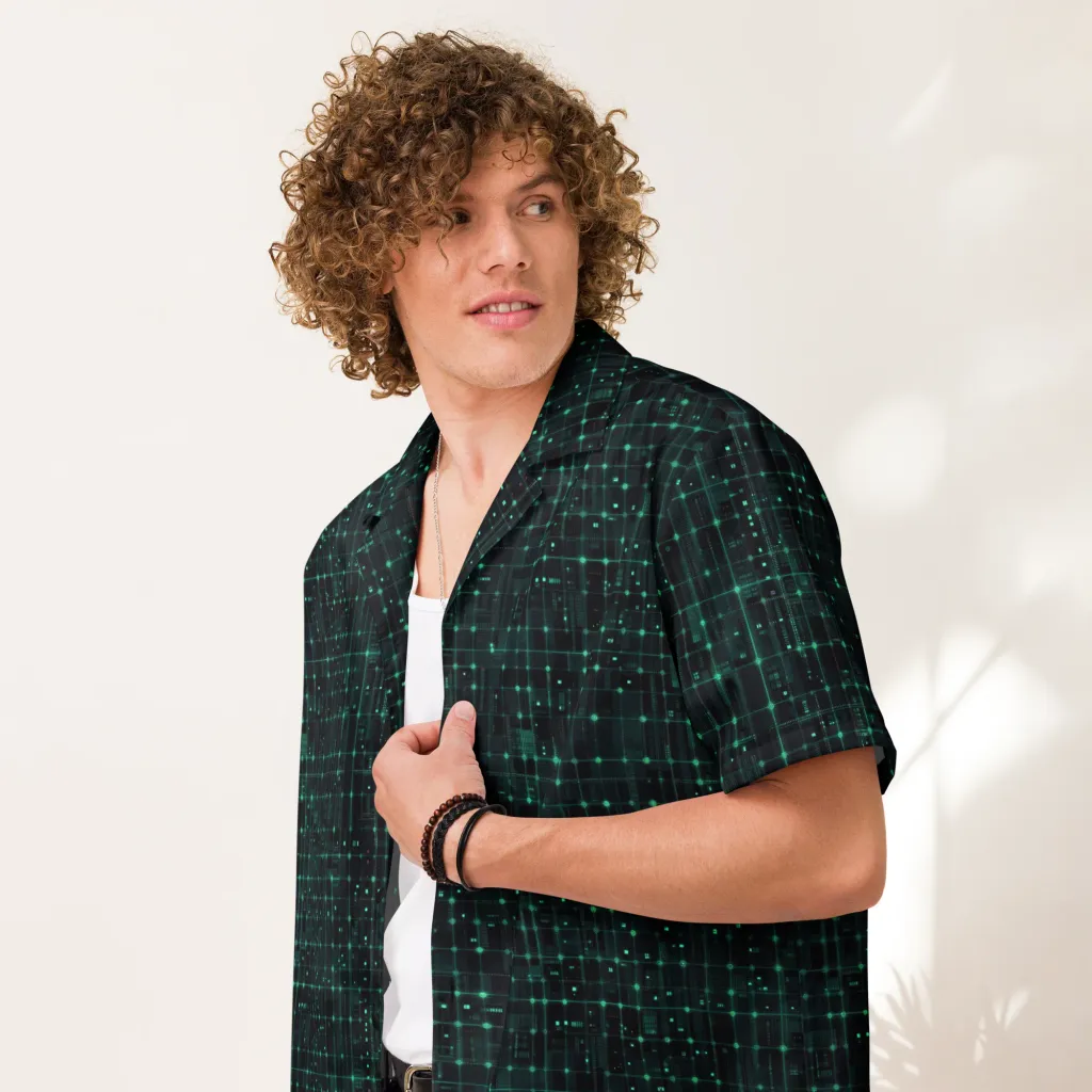 Neon Matrix on Button Shirt — Front