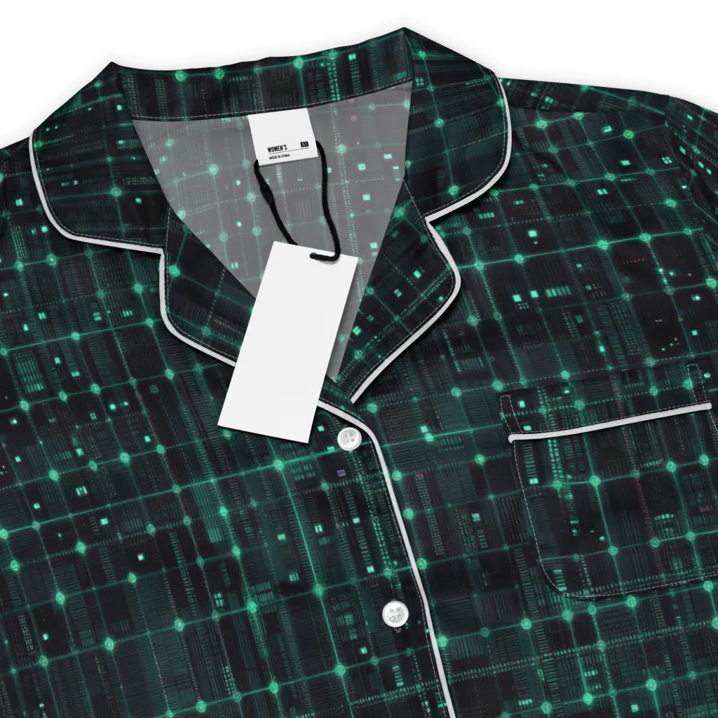 Neon Matrix on Women's Short Sleeve Pajama Top — Product details
