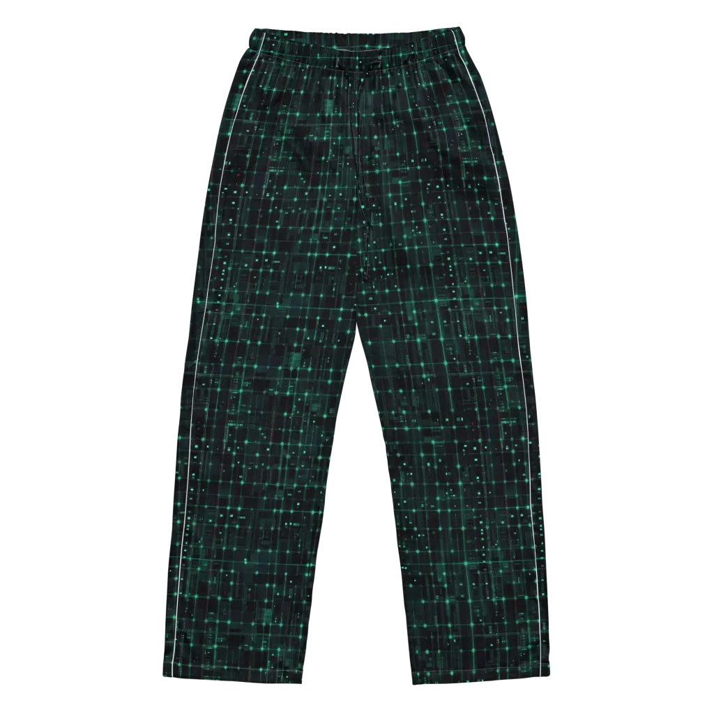 Neon Matrix on Women's Pajama Pants — Front
