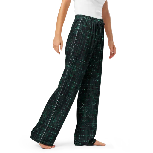 Neon Matrix on a Women's Pajama Pants