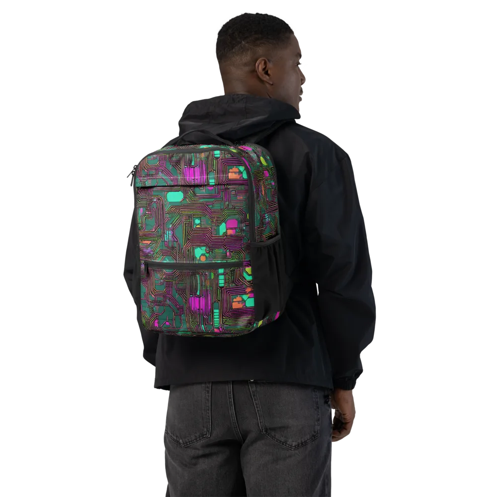 Neon Circuit on Utility Backpack — Back