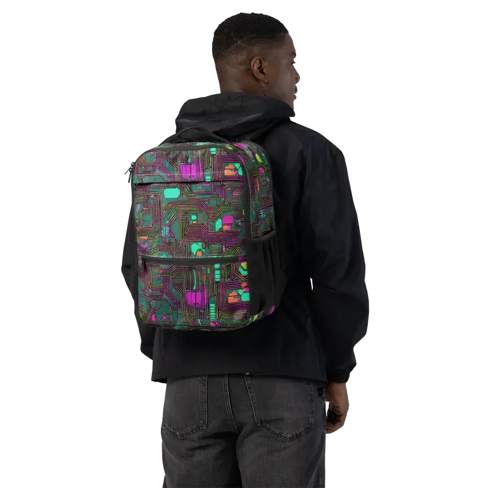 Neon Circuit on Utility Backpack — Back