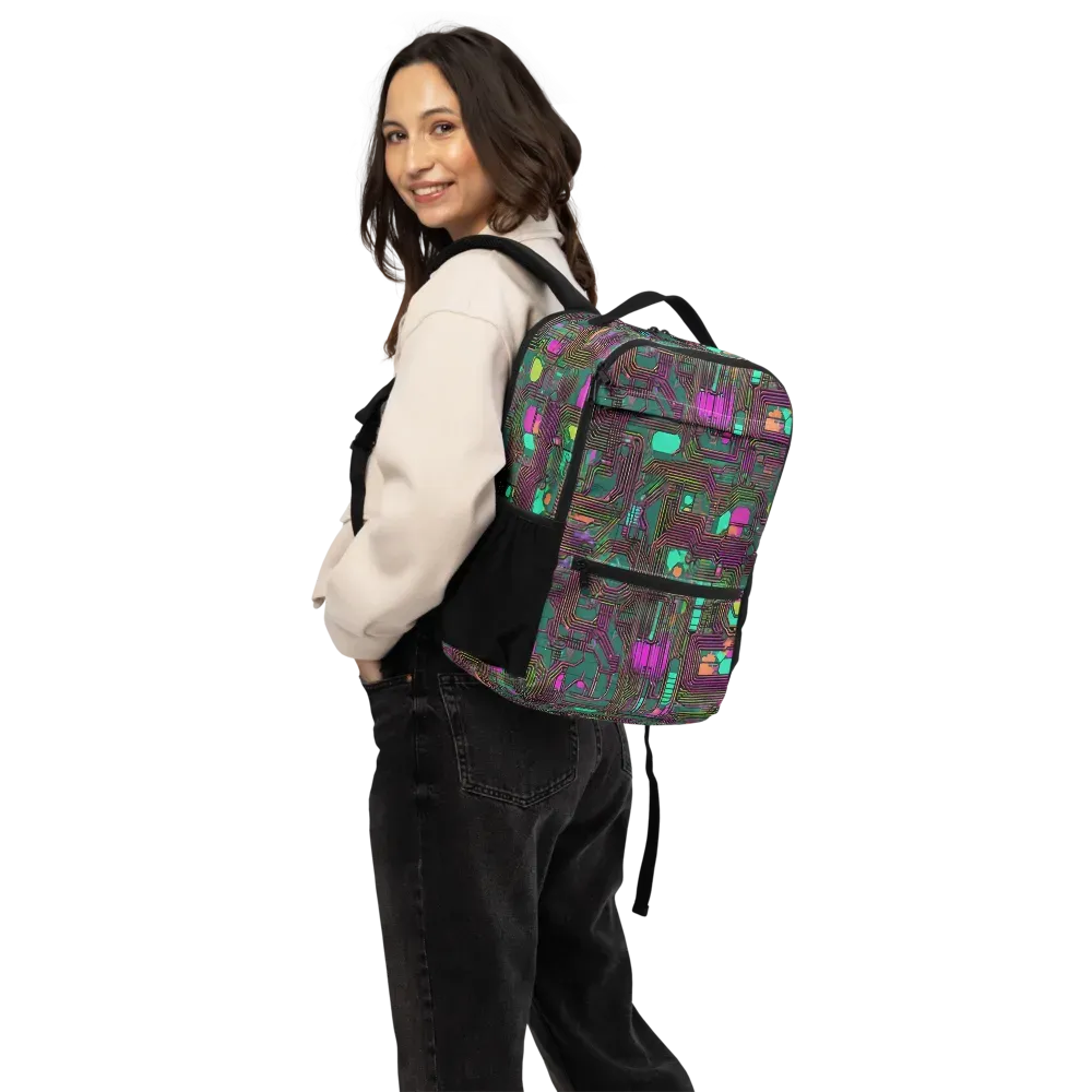 Neon Circuit on Utility Backpack — Back