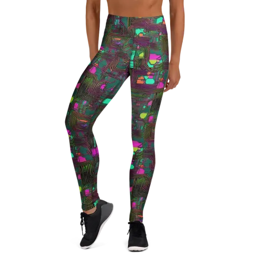 Neon Circuit on a Yoga Leggings