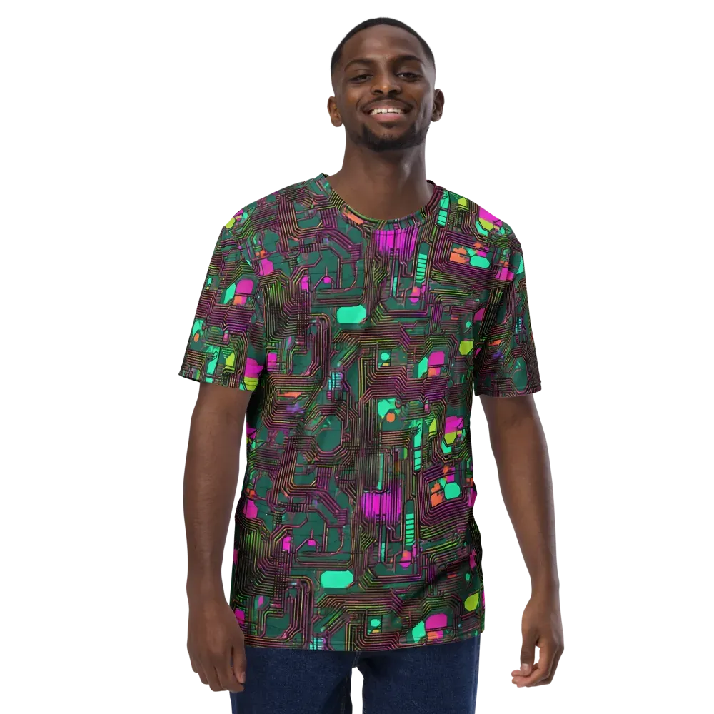 Neon Circuit on Men's Crew Neck T-Shirt — Front