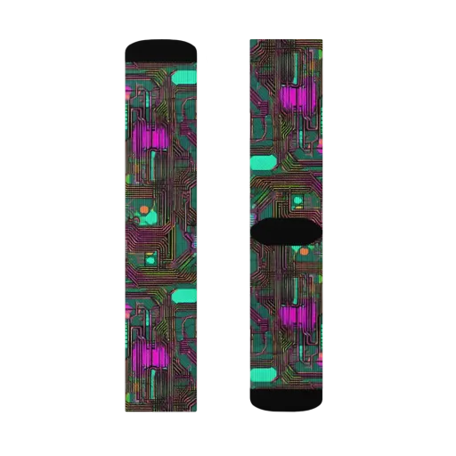 Neon Circuit on a Socks