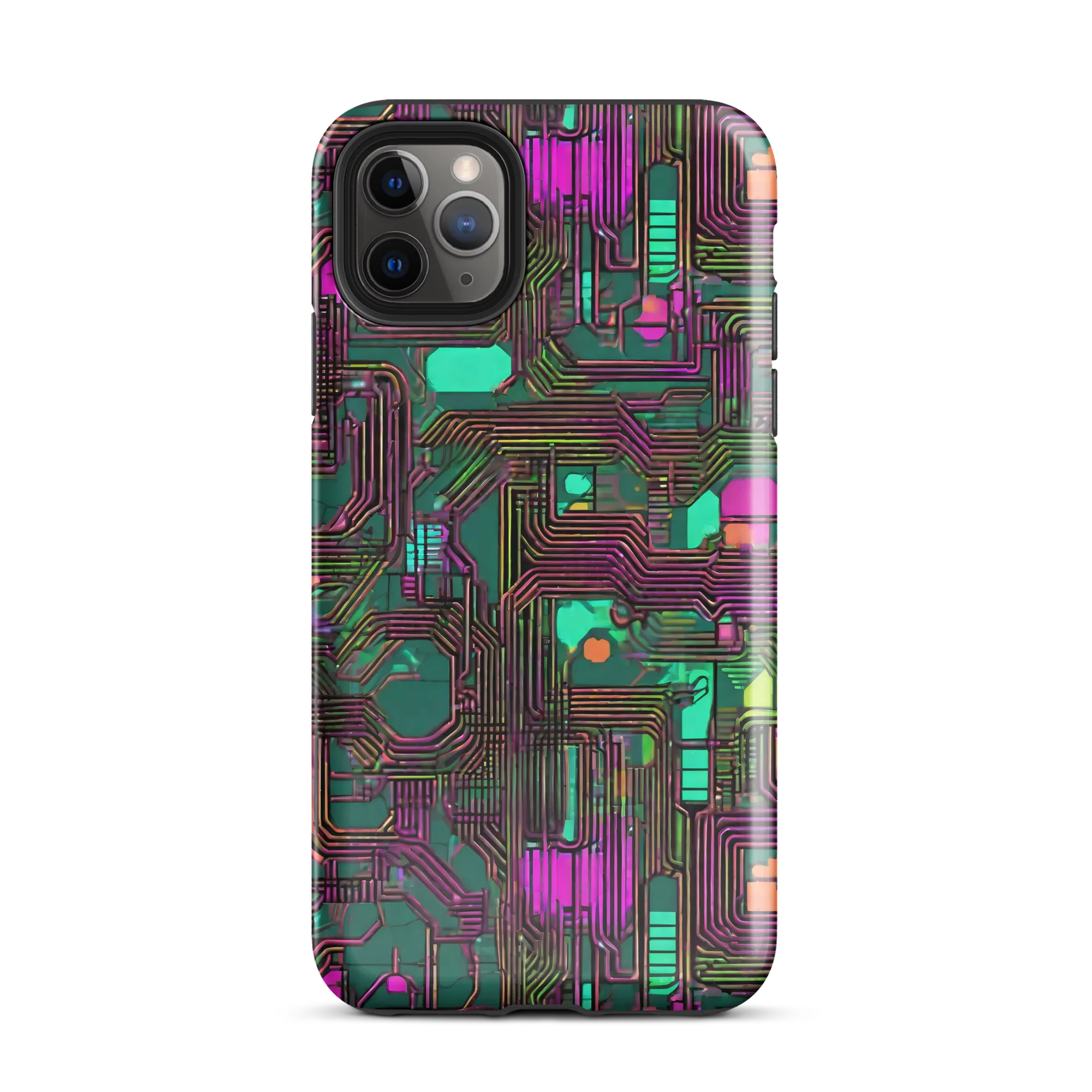 Neon Circuit on Tough Case for iPhone® — Front
