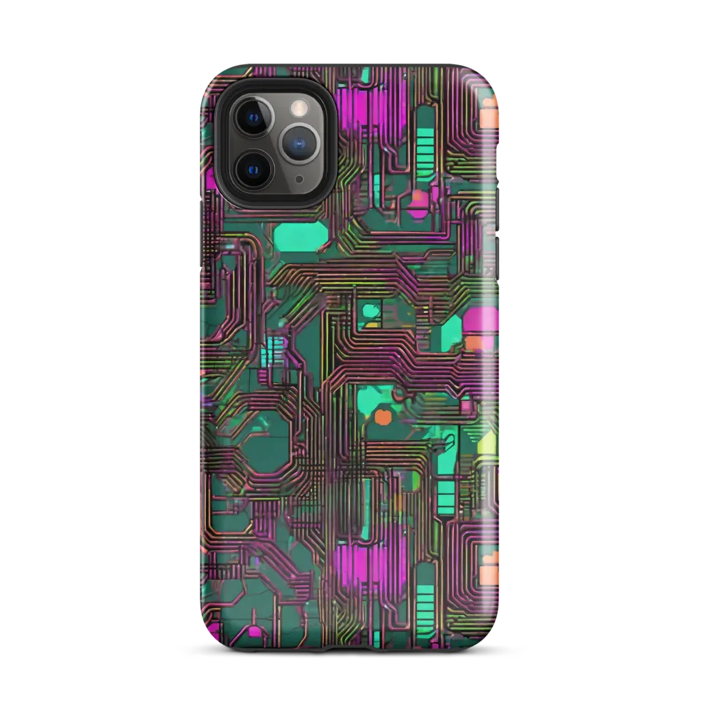 Neon Circuit on Tough Case for iPhone® — Front