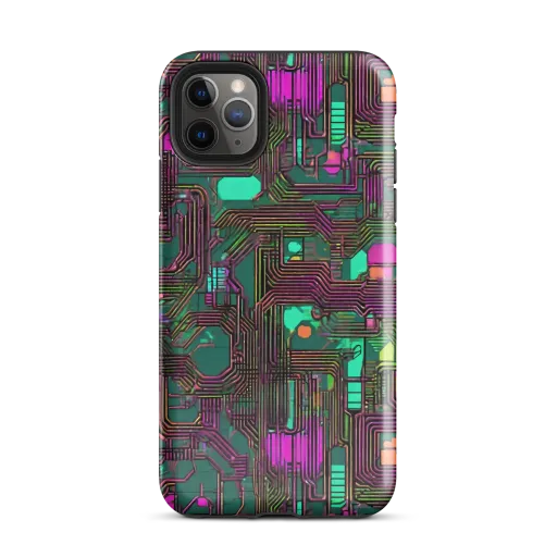 Neon Circuit on a Tough Case for iPhone®