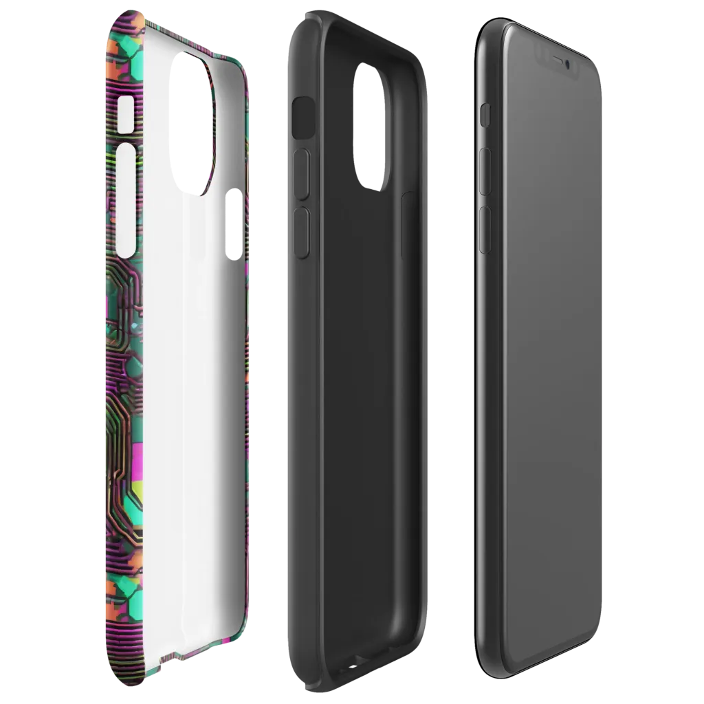 Neon Circuit on Tough Case for iPhone® — Right