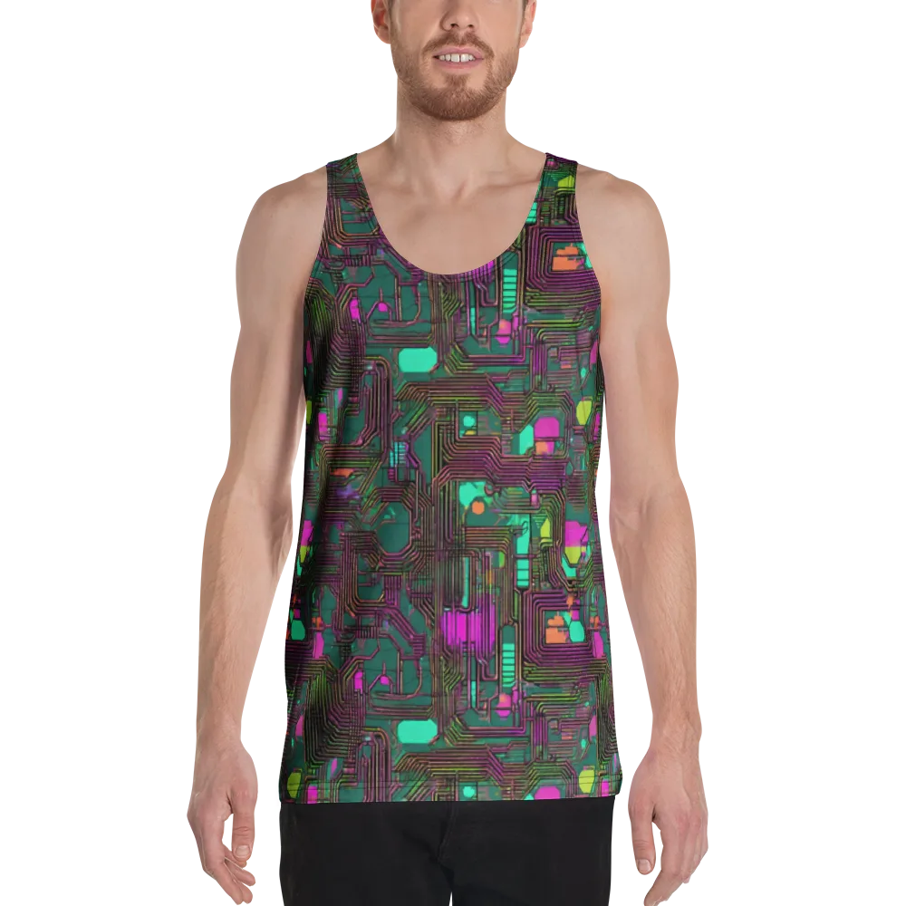 Neon Circuit on Men's Tank Top — Front