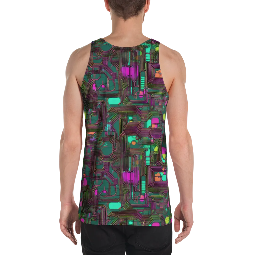 Neon Circuit on Men's Tank Top — Back