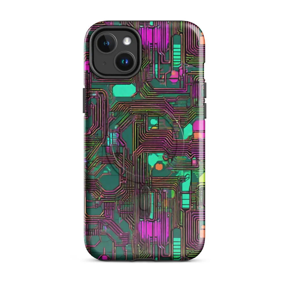 Neon Circuit on MagSafe Tough Case for iPhone® — Front