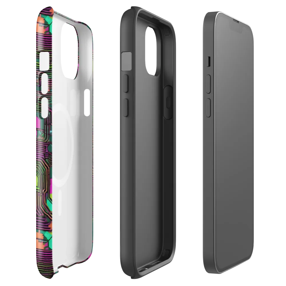 Neon Circuit on MagSafe Tough Case for iPhone® — Front
