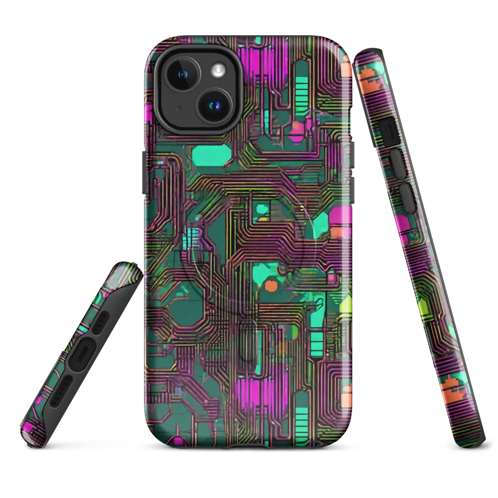 Neon Circuit on MagSafe Tough Case for iPhone® — Front