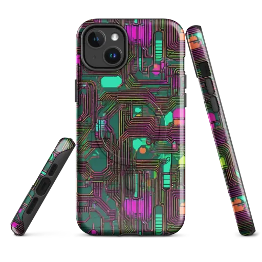 Neon Circuit on a MagSafe Tough Case for iPhone®