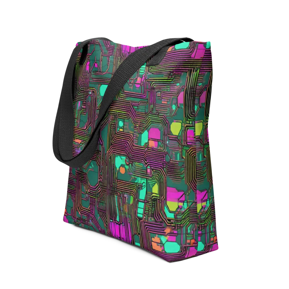 Neon Circuit on Tote Bag — Front