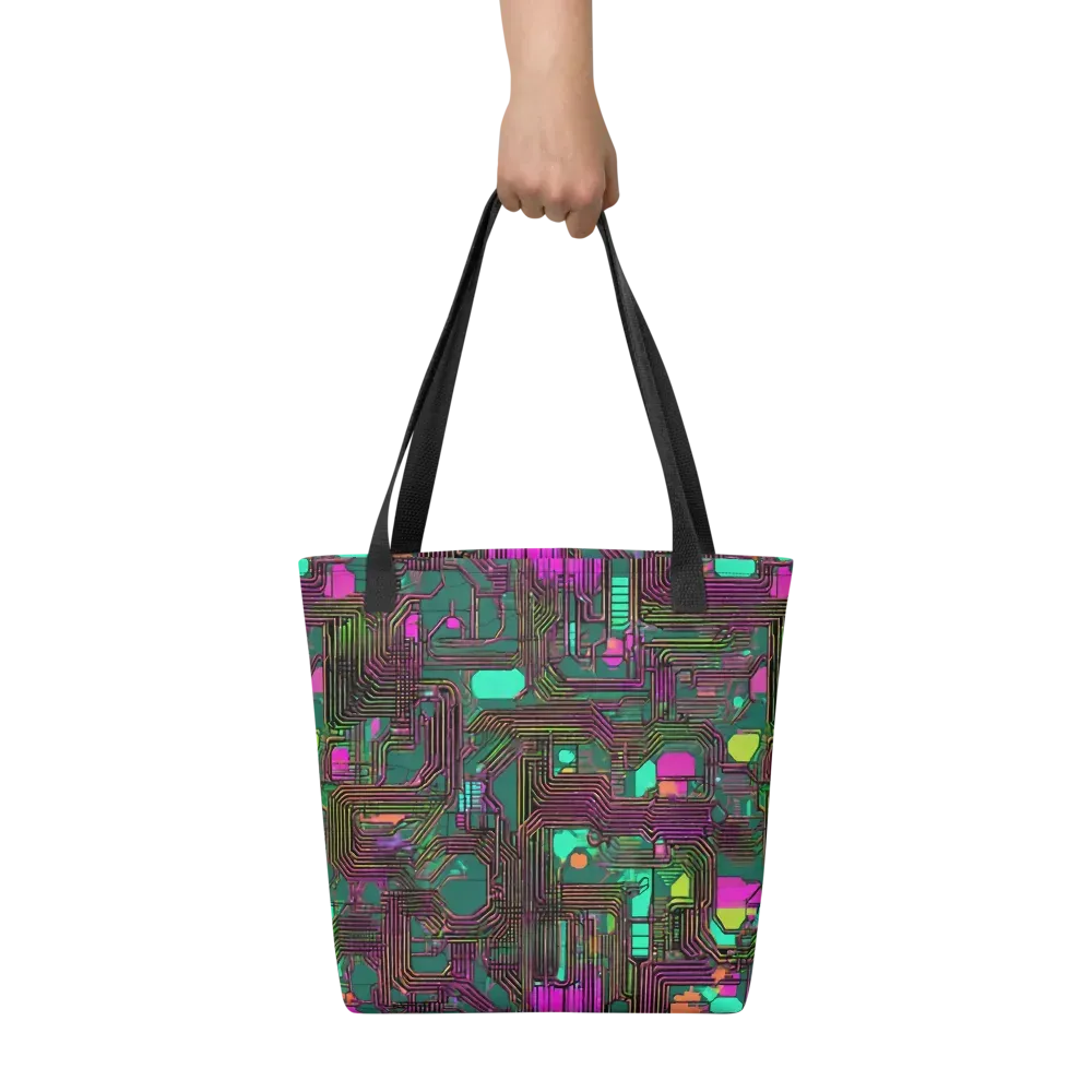 Neon Circuit on Tote Bag — Front