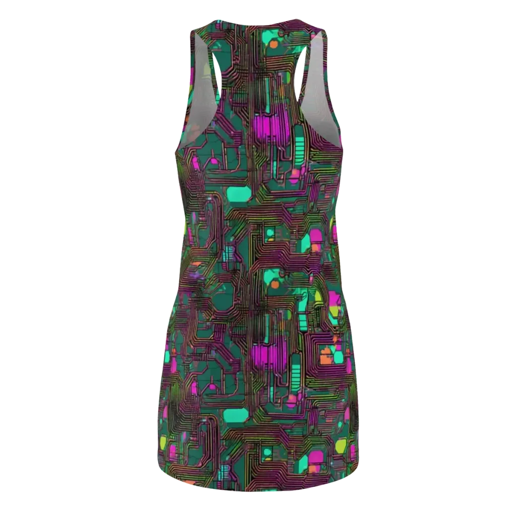 Neon Circuit on Racerback Dress — Back