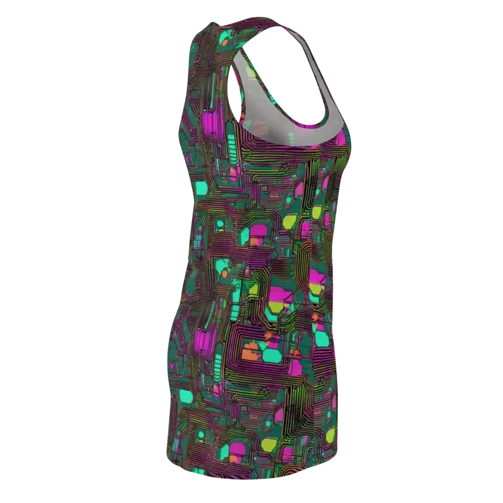 Neon Circuit on Racerback Dress — Back Side