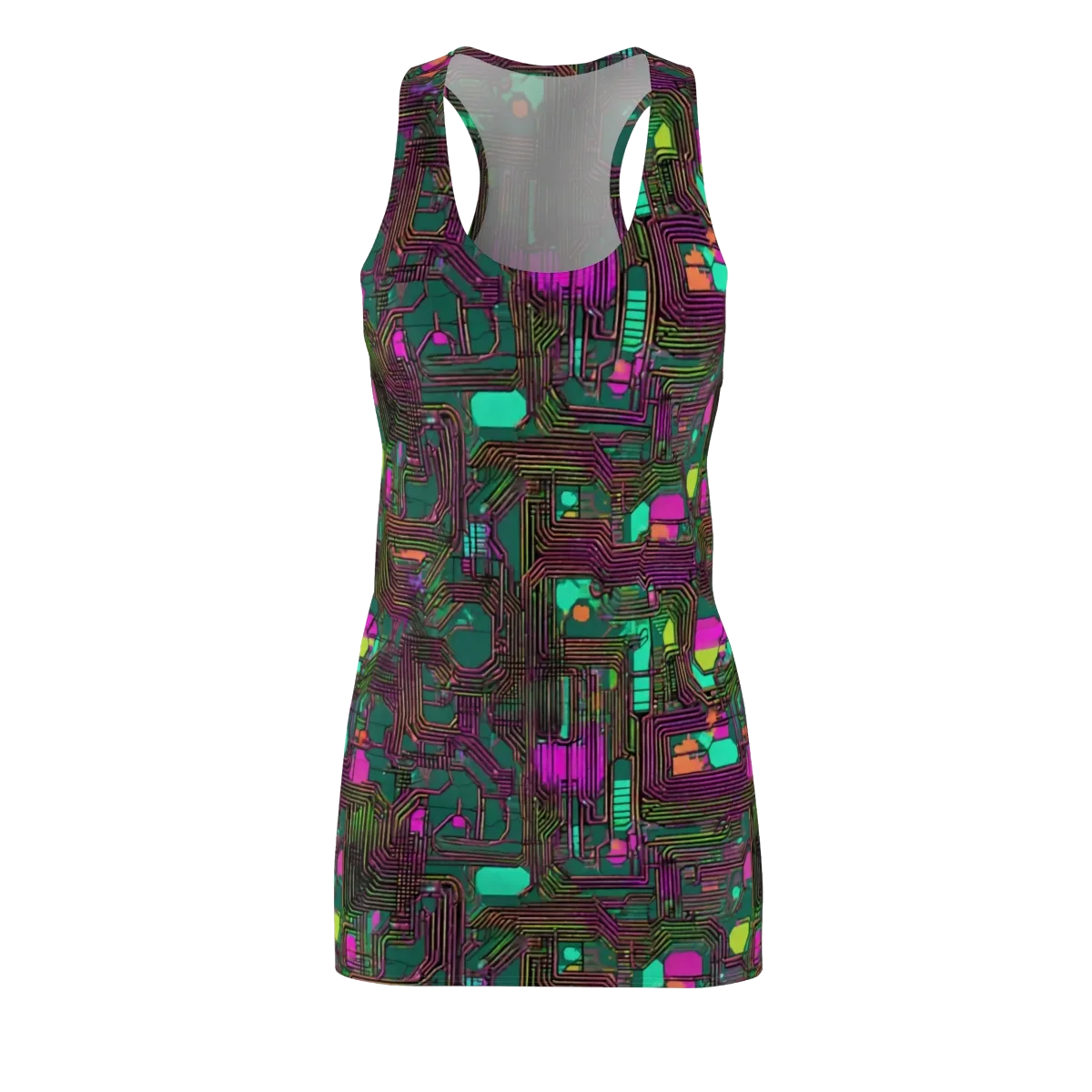 Neon Circuit on Racerback Dress — Front