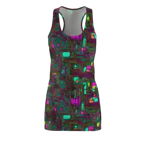 Neon Circuit on a Racerback Dress