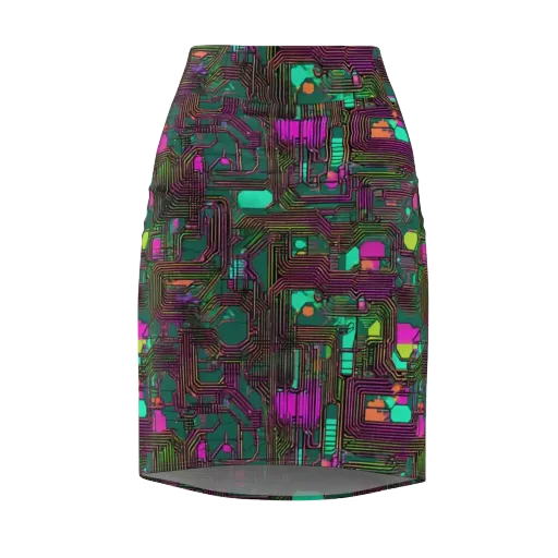 Neon Circuit on a Pencil Skirt