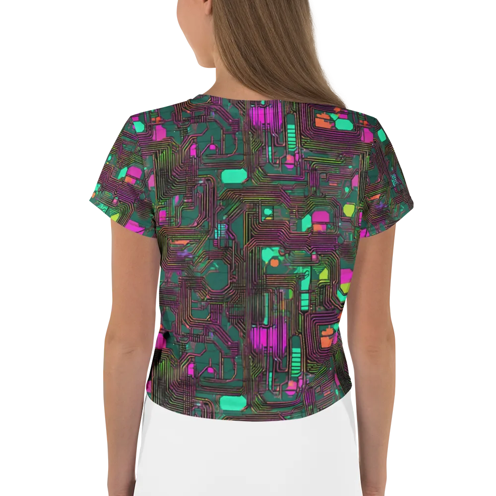 Neon Circuit on Crop Tee — Back