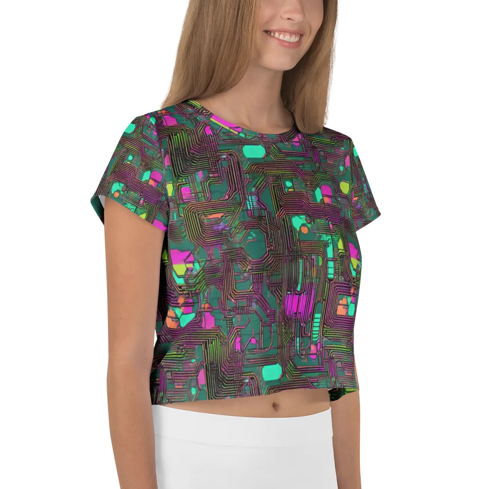 Neon Circuit on Crop Tee — Right