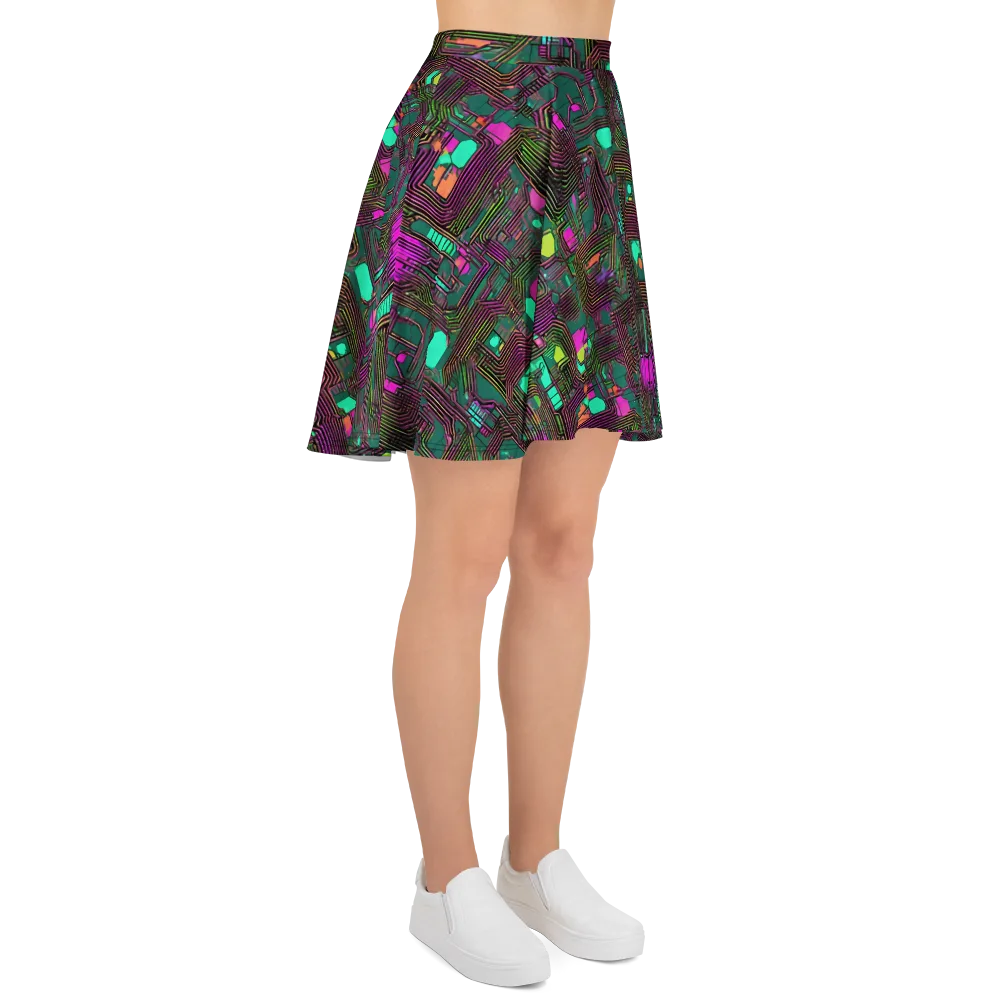 Neon Circuit on Skater Skirt — Right