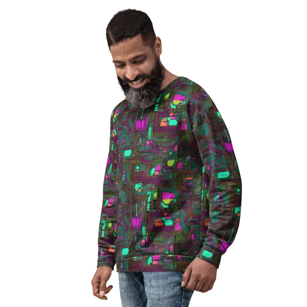 Neon Circuit on Sweatshirt — Left Front