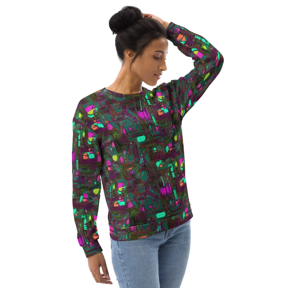 Neon Circuit on Sweatshirt — Right Front