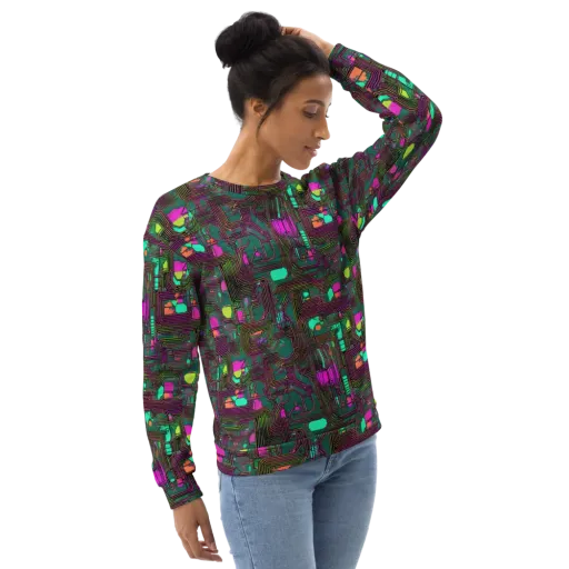 Neon Circuit on a Sweatshirt