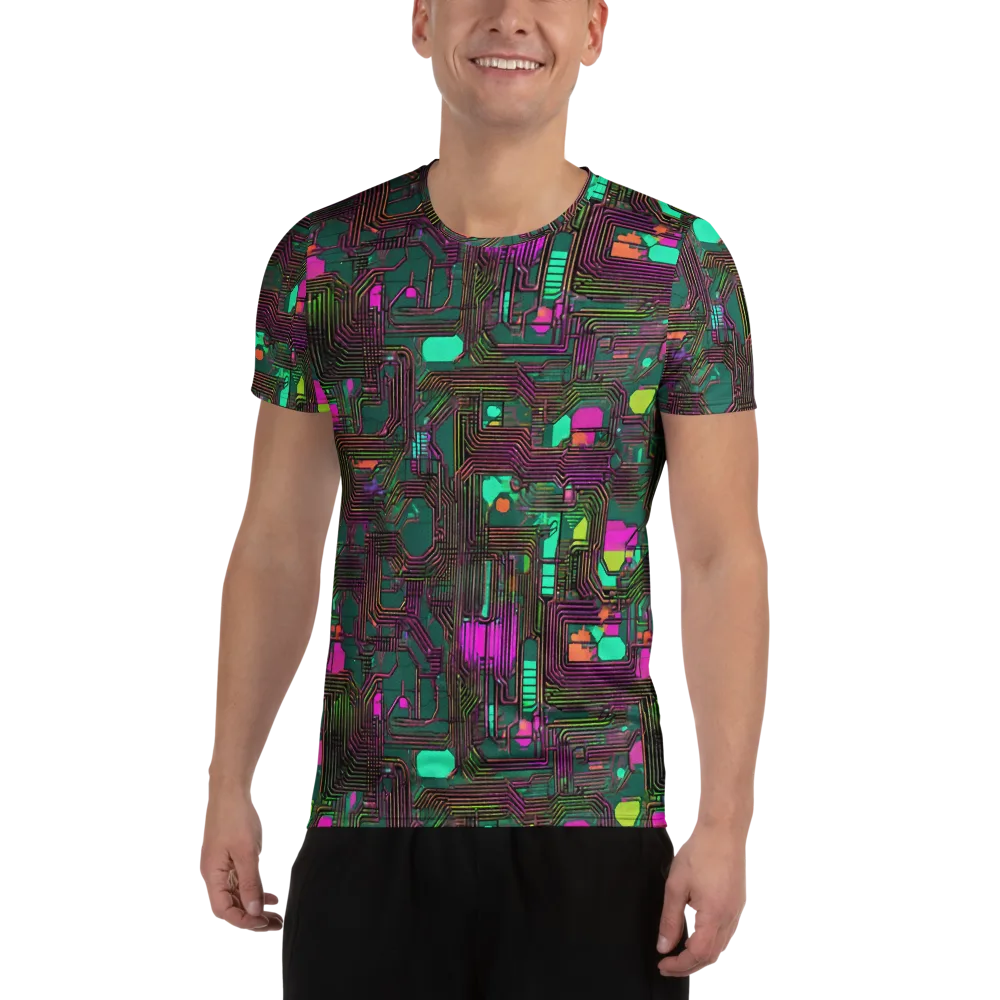 Neon Circuit on Men's Athletic T-Shirt — Front