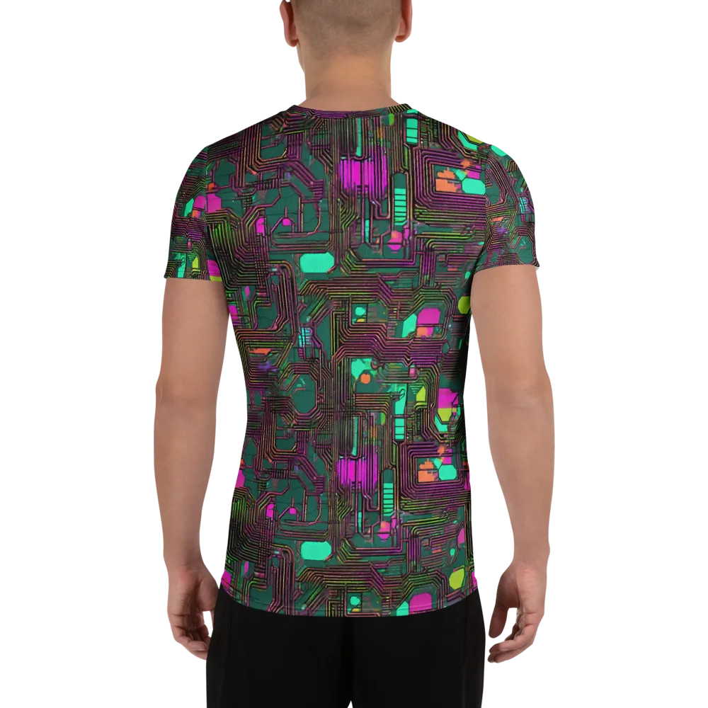 Neon Circuit on Men's Athletic T-Shirt — Back