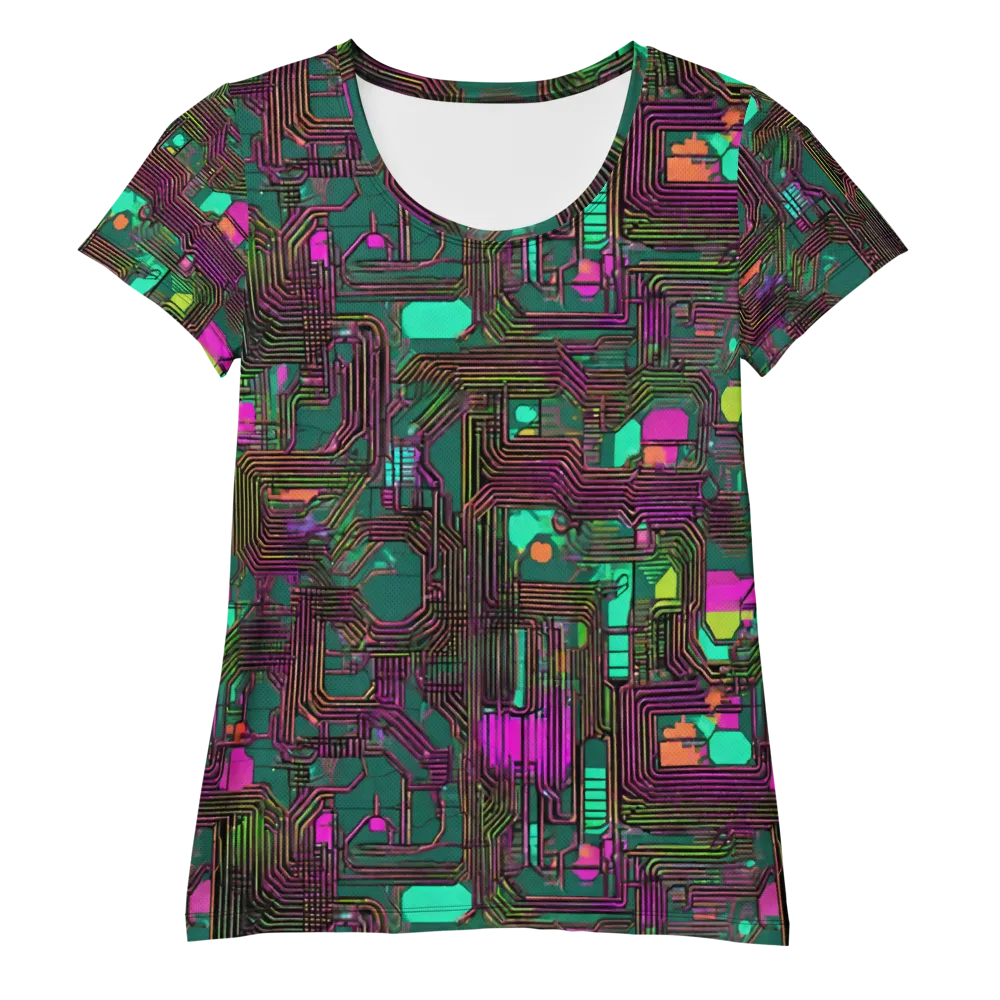 Neon Circuit on Women's Athletic T-Shirt — Front