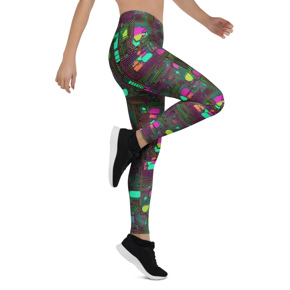 Neon Circuit on Leggings — Right