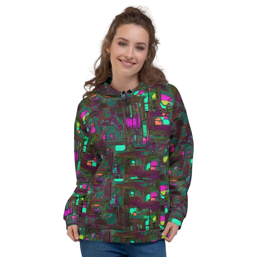 Neon Circuit on Hoodie — Front